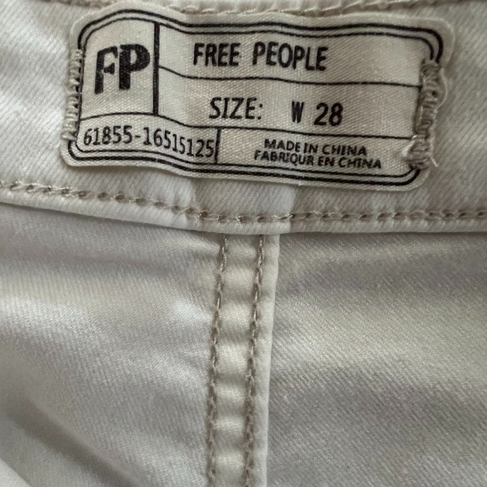 Free People Women's Jeans White Wide Leg Size 28 White Denim - Picture 3 of 8